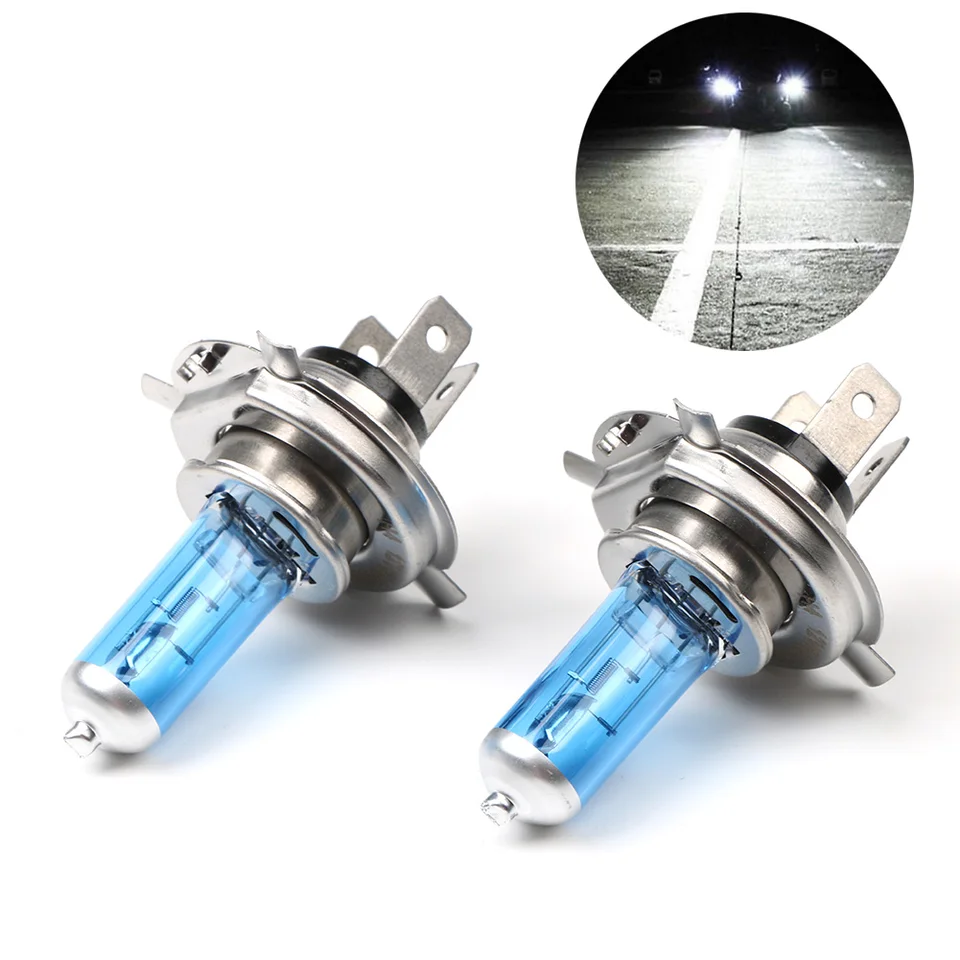 2PCS 6000K Svetelné žiarovky Su Su CAR Super White H4 55W DC12V BI-Xenon HID HID HIGH LOW LEAM ZAMESTNATKA Žiarovka