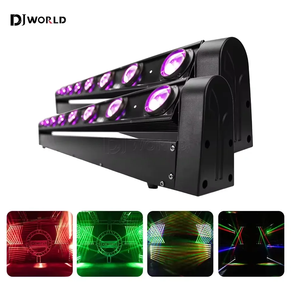 2pcs 8x12w LED lúčové tyče Múchajúca hlava Svetlo 9/38DMX Nekonečné otáčanie RGBW 4in1 Running Effect for Dj Disco Party Stage Party