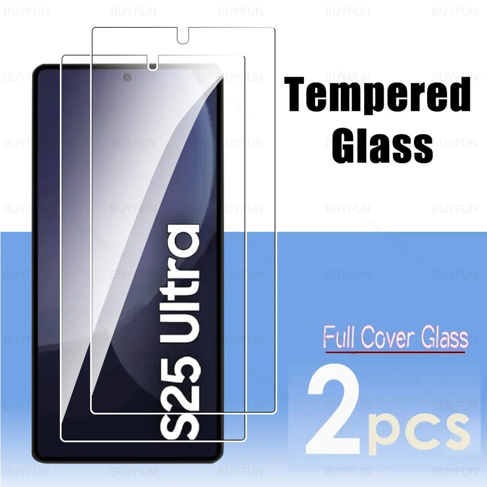 2pcs 9h Temperované sklenené puzdro priateľské pre Samsung Galaxy S25 Ultra S24 Fe S 24 25 Plus S24ultra S25ultra 5G Film Screen Screen Film