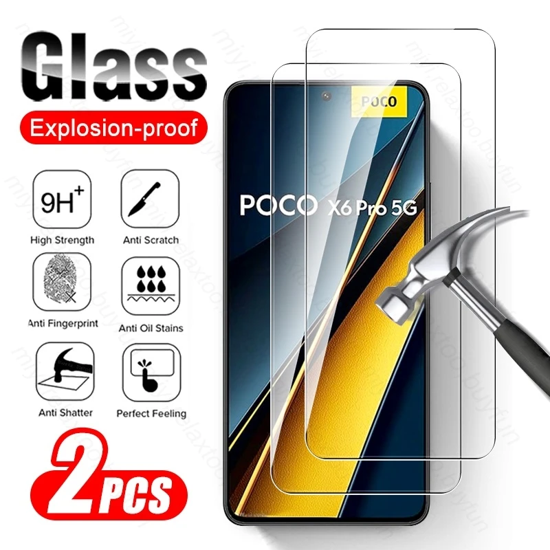 2pcs 9h Temperované sklo puzdro pre POCO X6 X7 Pro 5G Chránič obrazovky na POCOX6 POCOX6PRO POCOX6 POCOF6 Poko FX 6 PRO 6PRO X7PRO