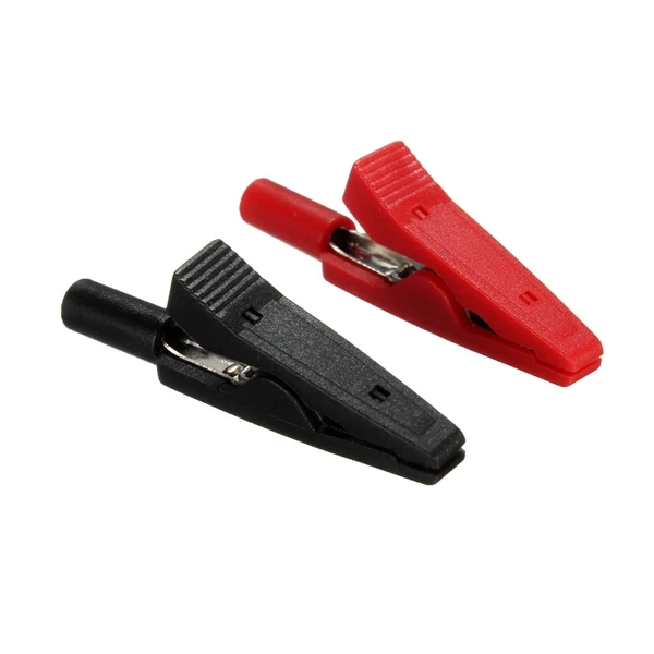 2pcs aligátor Clip Crocodile Car Caravan Van Test Battery Test Clips 2 mm 10a červená + čierna 43 mm
