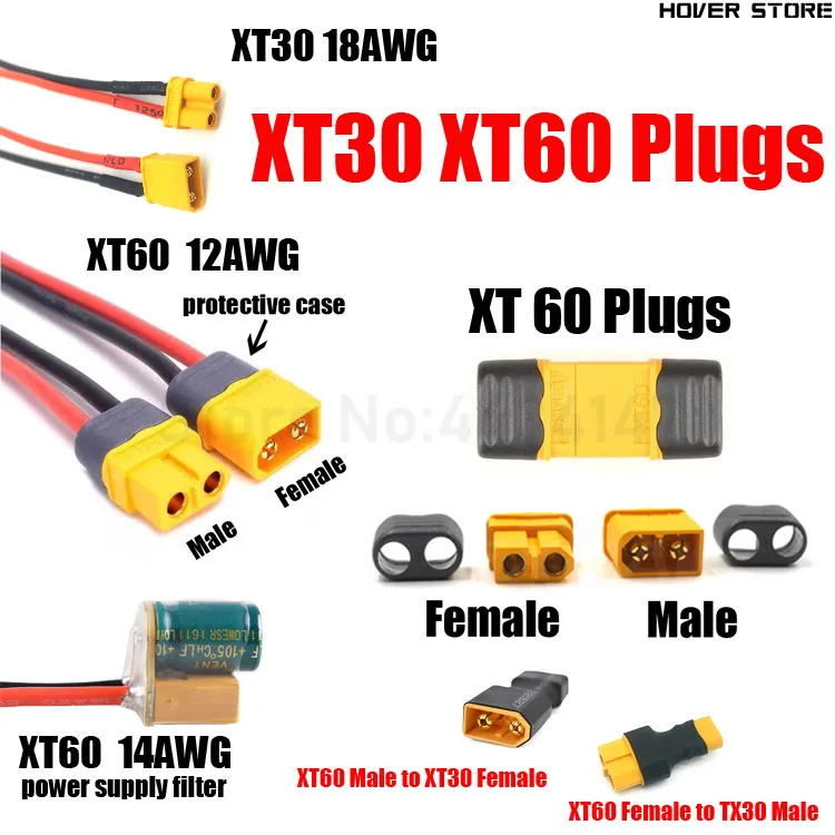 2pcs AMASS TX30 TX60 Mužské ženské zástrčky 12AWG 18WAG Meter Čierny kremíkový drôt pre RC Flight Controller LiP batérii