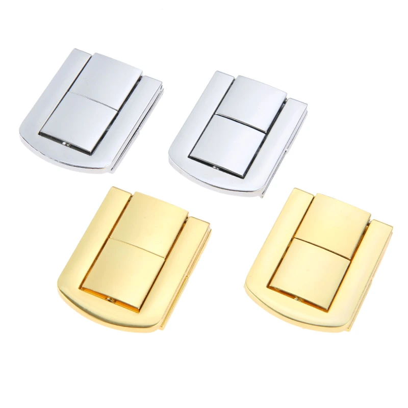 2pcs Antique Strieborný/zlatý zámok Zinok zliatina pracka Drevená vína Darčeková skrinka Zamknutá skrinka Buckle Box Západky Striedy so skrutkami