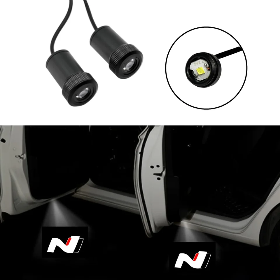 2pcs auta dvere svetlo vítané logo n znak i30 i20 sonata prízvuk Auto príslušenstvo duchovné tieňové svetlá
