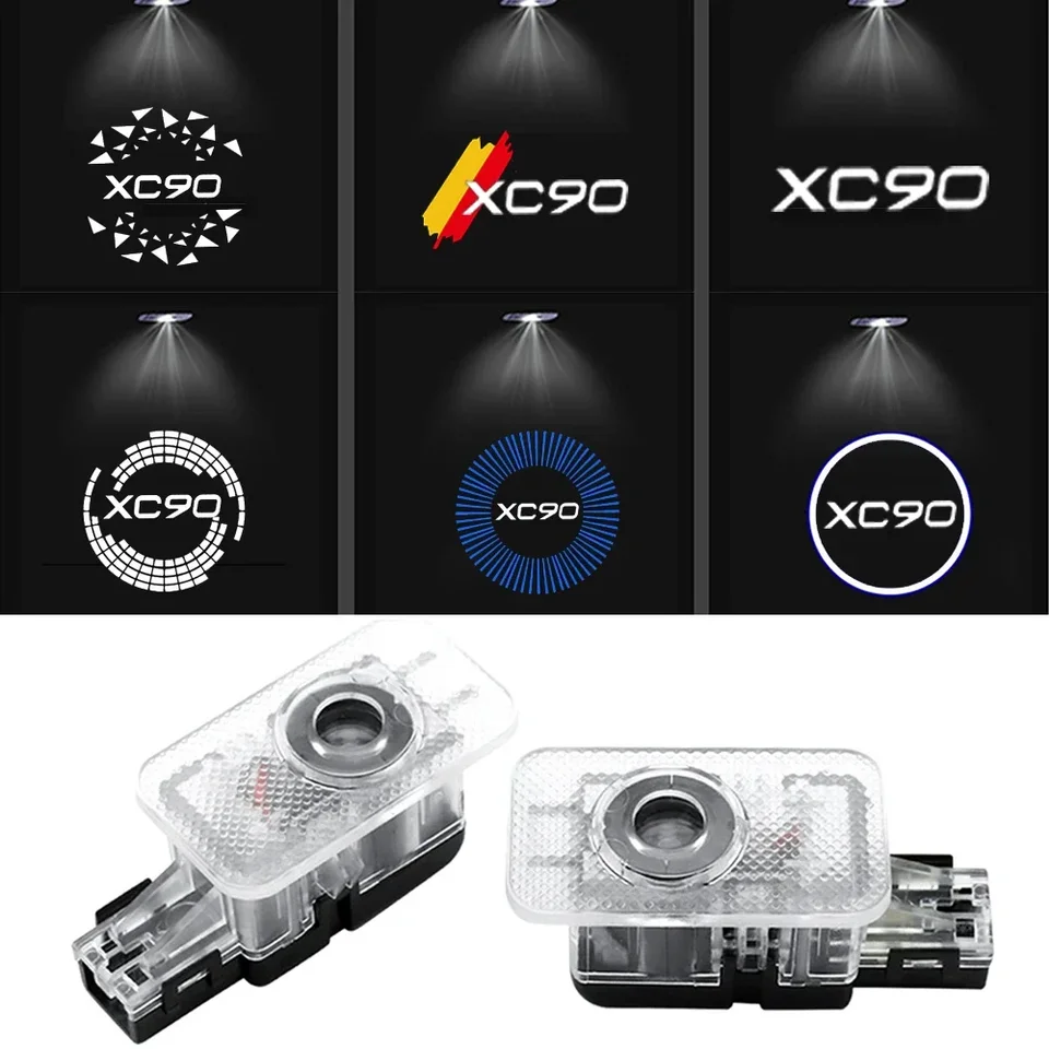 2pcs auta LED dvere uvítacie svetlá laserové projektor Doplnkové svetlo pre Volvo XC90 2009-2019 Duchovné tieňové príslušenstvo Lampy