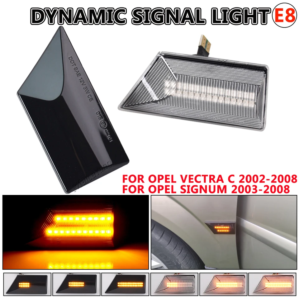 2pcs Auto LED Dynamický bočný marker tečúci zákrutový signál sekvenčný blinker indikátor pre Opel Vectra C Signum 2003-2008