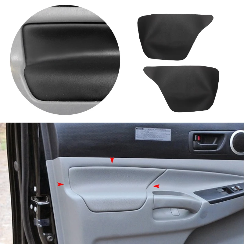 2pcs auto predné dvere lakťové lakťové opierky Panel Panel Cover Micrufiber Leather Interior Tinker pre Toyota Tacoma 2005 2006 2007 2008 - 2015