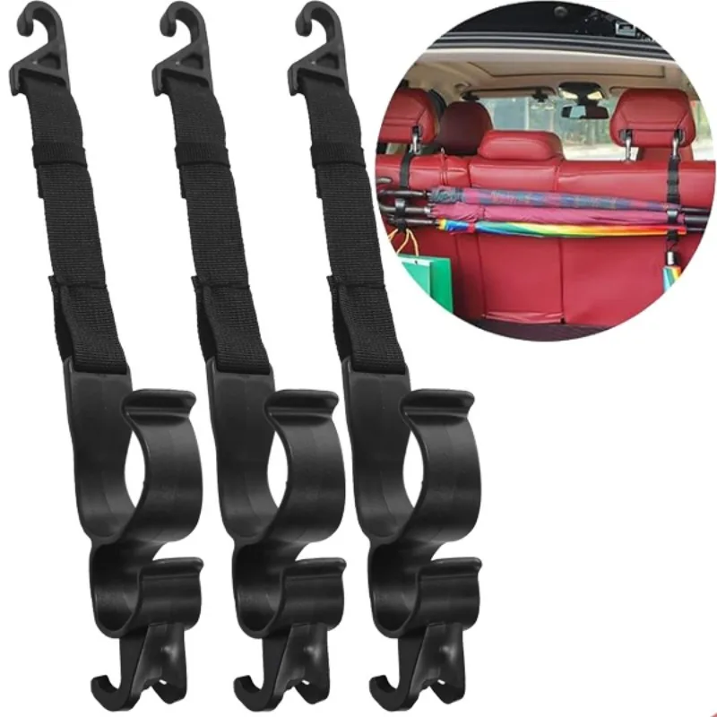 2pcs auto zadné sedadlo Hook Multifunkcie zadného sedadla Hope Hook Hook Umbrell Držiteľ sedadla sedadla chrbta Hook automatický interiérový náradie