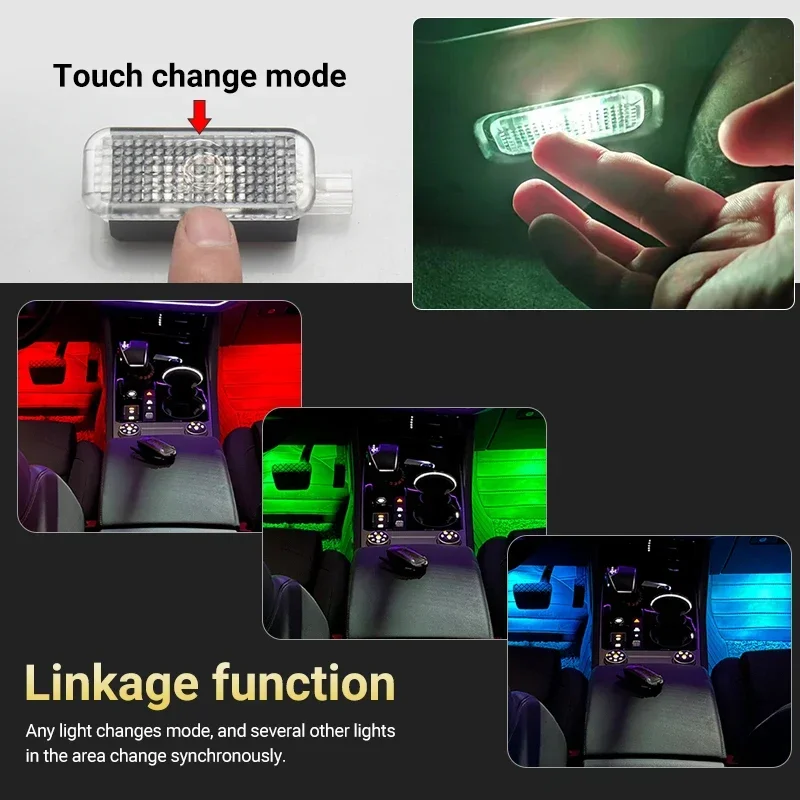 2pcs Automobile Footwell Light LED Farebná atmosféra interiérové ​​sedadlá pre sedadlá na Eca Leon Ibiza St Toledo 2013-2019