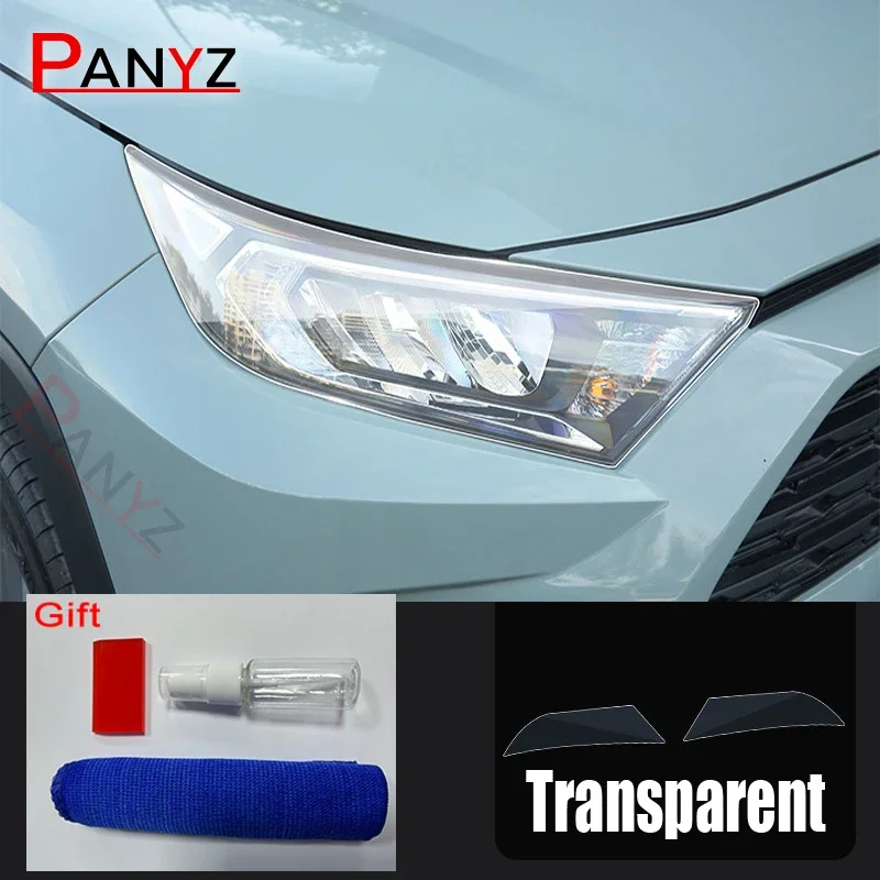 2pcs automobilový svetlomet Ochrana Film Protection Tint Tint Black Transparent TPU Sticker pre Toyota Rav4 XA50 2019 2020 2021 Príslušenstvo