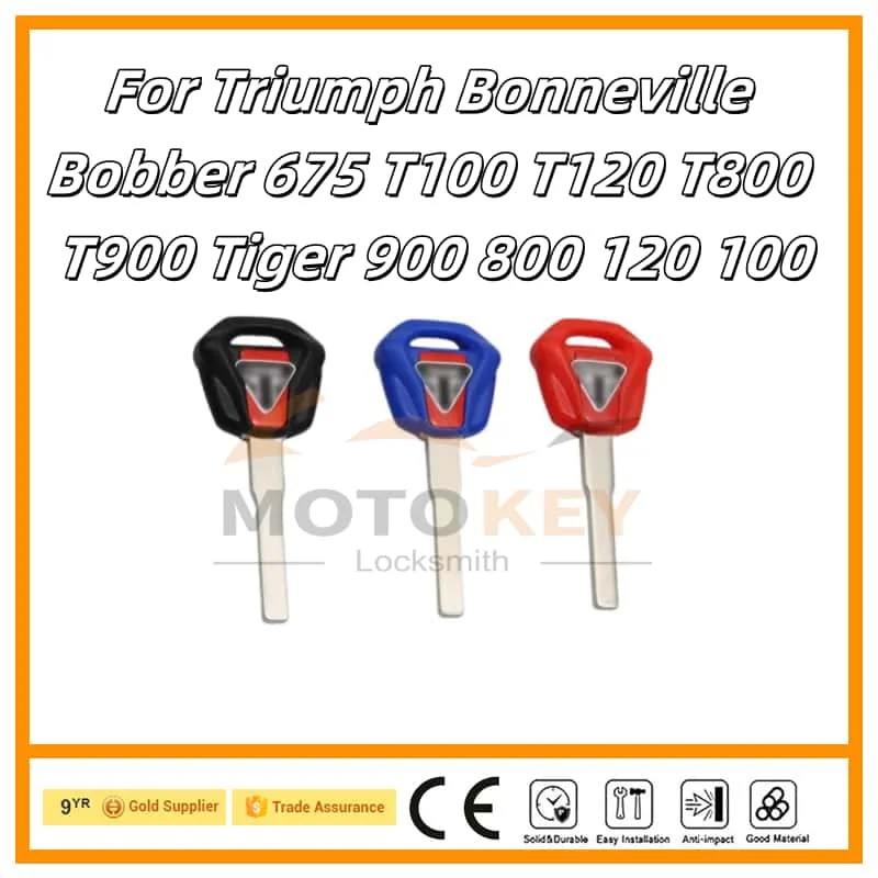 2pcs blank -key Motocykel Vymeňte nezostrihané kľúče pre triumf Bonneville Bobber 675 T100 T120 T800 T900 Tiger 900 800 120 100 100