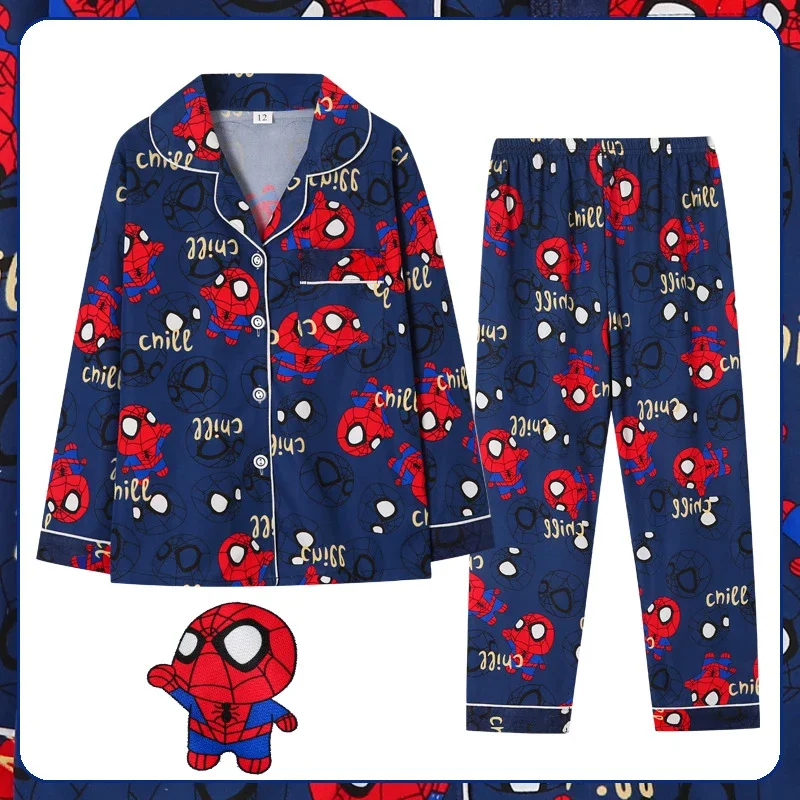 2pcs Boys Kids Spider Man Print Pattern Pajama Set, dlhý rukáv a nohavice, neformálne domáce oblečenie, ako denný darček, pre všetky ročné obdobia