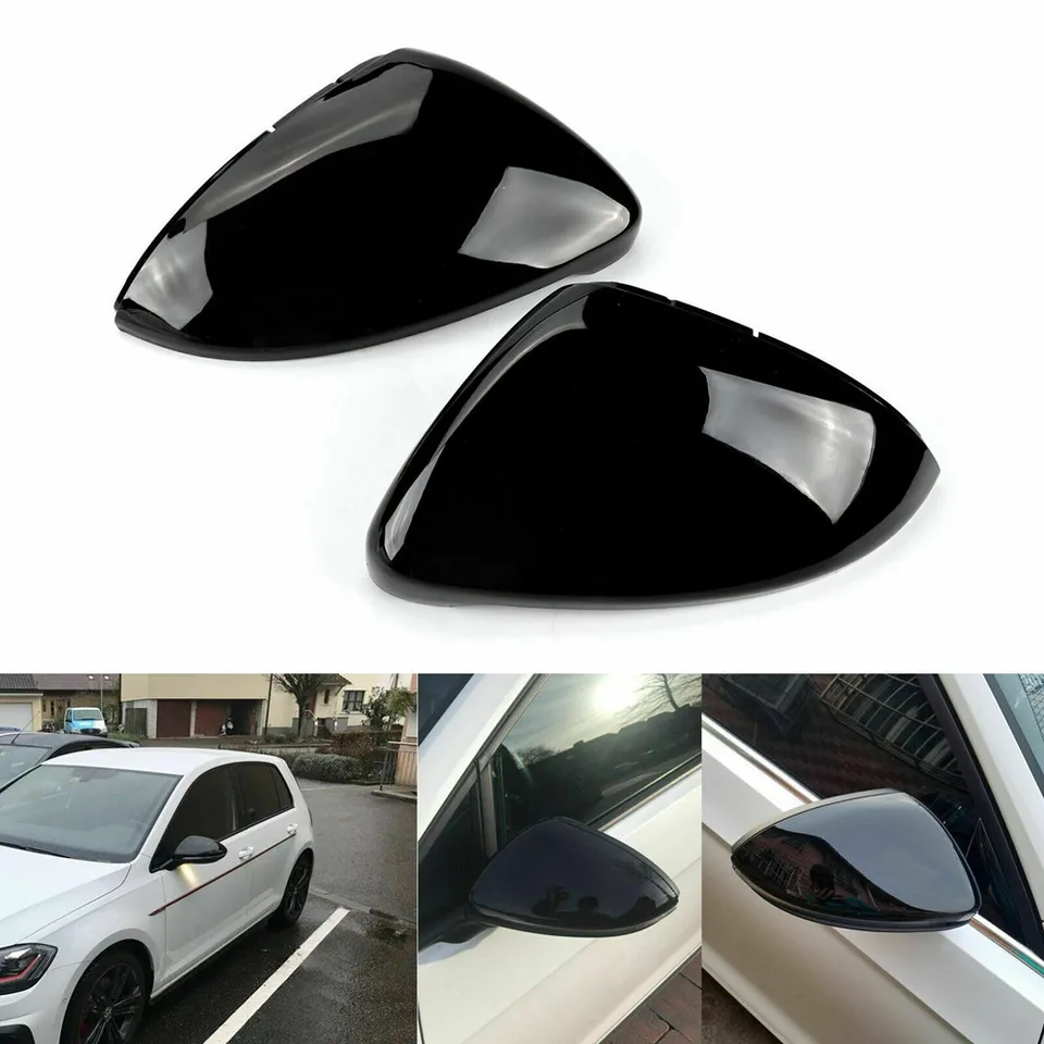 2pcs bočné krídlové zrkadlo kryty čiapky spätné zrkadlo pre golf 7 7,5 GTI Touran R Line 2014 2019 pre Touran Bright Black