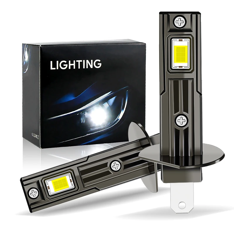 2pcs Canbus Chyba bezplatne H1 LED žiarovky Super svetlý vysoký lúč nízky lúč H1 LED HLAD FOG FOG FOW FANSEFES 6500K BIELA ​​12V MINI Veľkosť