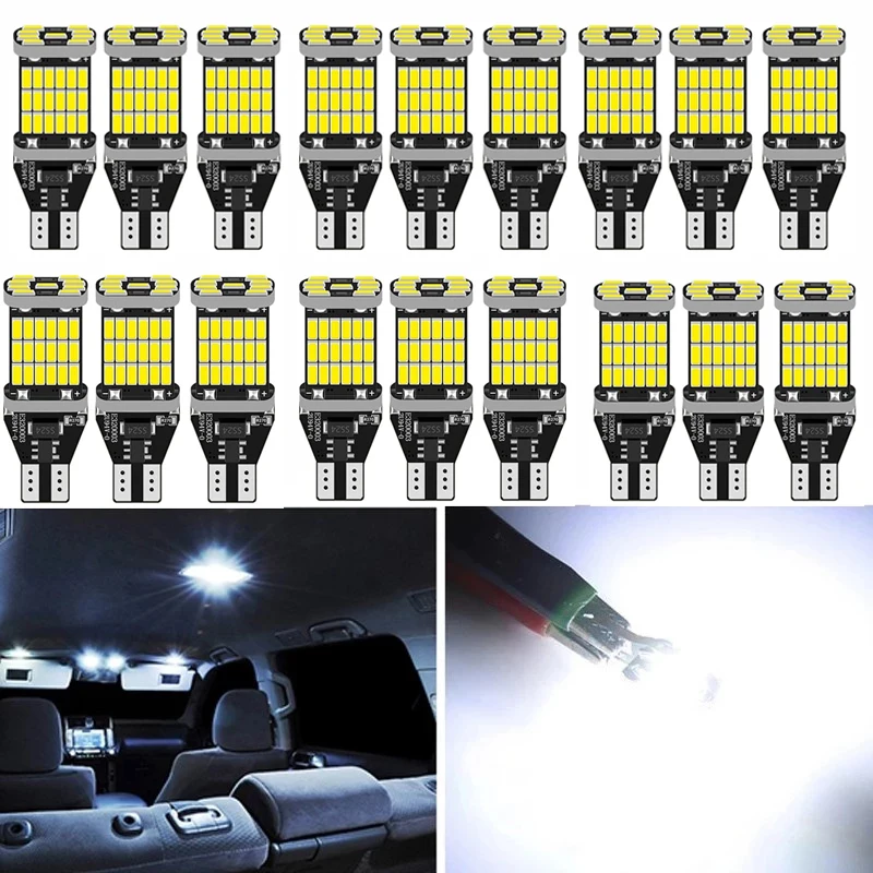 2pcs Canbus W16W T15 920 921 912 LED 4014 45 Čipy Spätné žiarovky Zálohovanie Parkovacie svetlo Lampa Biela červená W5W Žiadna chyba