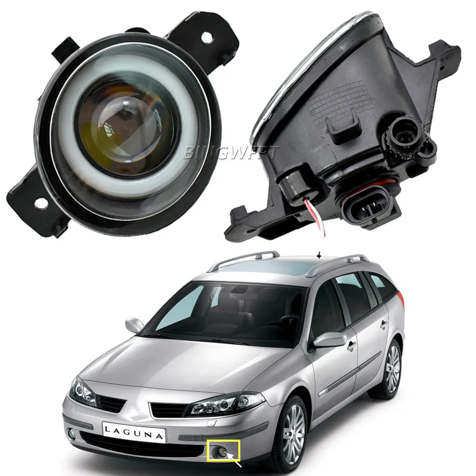 2pcs Car Angel Eye Fog Light Montáž LED objektív Hmlová denná lampa 12V pre Renault Laguna 2/II Grandtour (KG0/1_) Estate 2001-2015