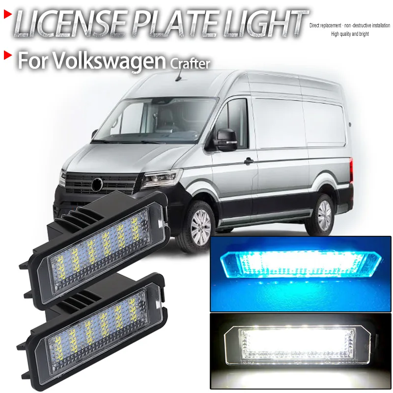 2pcs Car Canbus Žiadna chyba LED číslo LED LIPSICKY SLOTY pre Volkswagen VW Crafter 2016 2017 2018 2019 2020 Biele ľadové modré DC12V