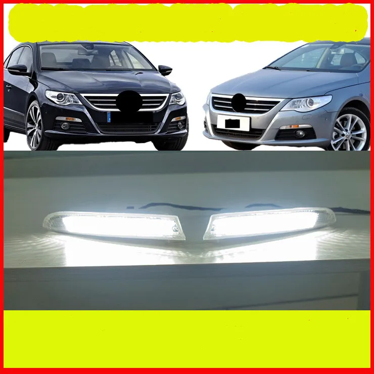 2pcs Car DRL LED denné svetlo pre bežecké svetlo pre Volkswagen VW Passat CC 2010-13 Žltý streamerový otočný signál автомобильные товары