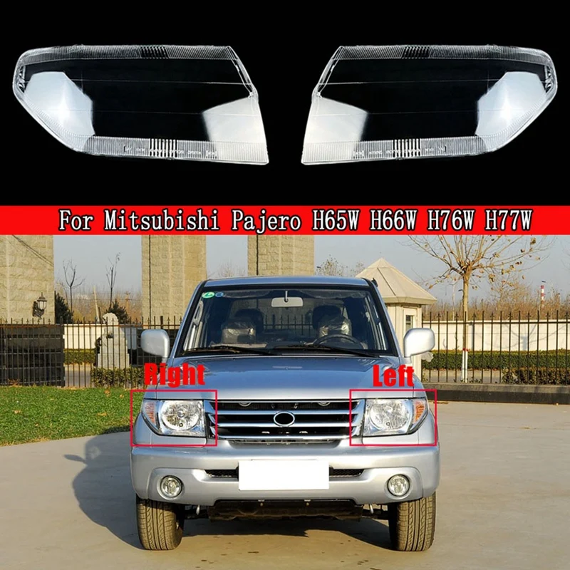 2pcs Car Front Svietiteľ šošovky kryt svetlometový lampa pre Mitsubishi pajero H65W H66W H76W H77W
