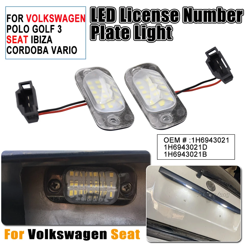 2PCS CAR LED LED LIPRIVODNÉ ZAMESTNANIE SVETLO SVETLI SVETLO ZADARMO pre sedadlo Ibiza Cordoba Vario 6K Golf 3 1H1 CABRIOLET 1E7 Polo MK3