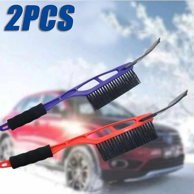 2pcs Car Snow Landel Multifunkcia 2-v-1 Odstraňovanie snehu Kefa Zimné nástroje na odstraňovanie snehu De-Icing Lapety