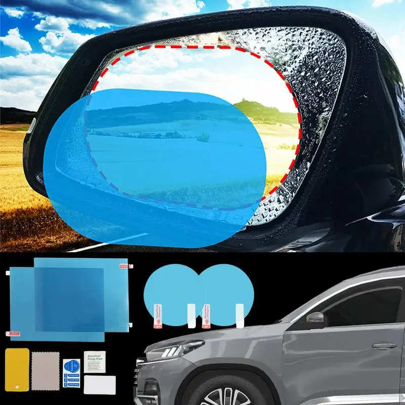 2pcs car spätné zrkadlo ochranný film Side okná nálepka proti hmlovej hmlovej oslneniu vodotesný zrkadlo Film clear nano povlaky nano