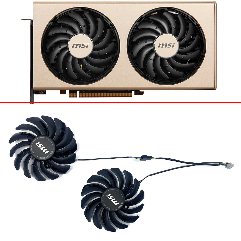 2pcs chladenie 85 mm pld09210s12Hh 4pin GPU chladiaci ventilátor pre MSI Radeon RX5700 XT Evoke OC RX 5700 5700XT Grafický ventilátor