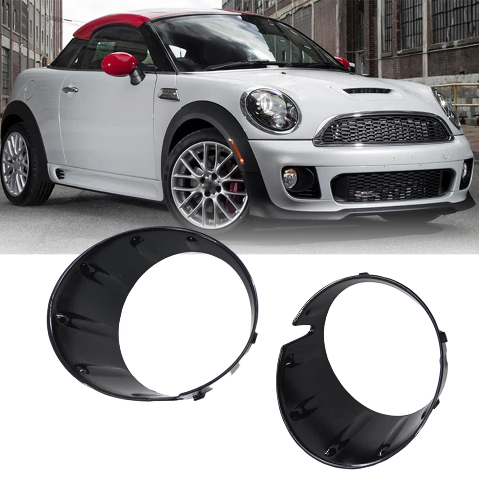 2pcs Chrome/Black Front Fog Light Cover Fog Light Trim Ring pre Mini Cooper R56 R55 R57 51117248791 51117248792 Príslušenstvo v aute