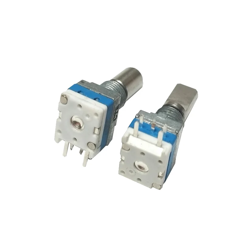 2pcs CTR Kodér 09 Interkom typu s tlačovým spínačom 20 polohovanie 20 Pulzný potenciometer 5 kolíkov 17 polovica hriadeľa