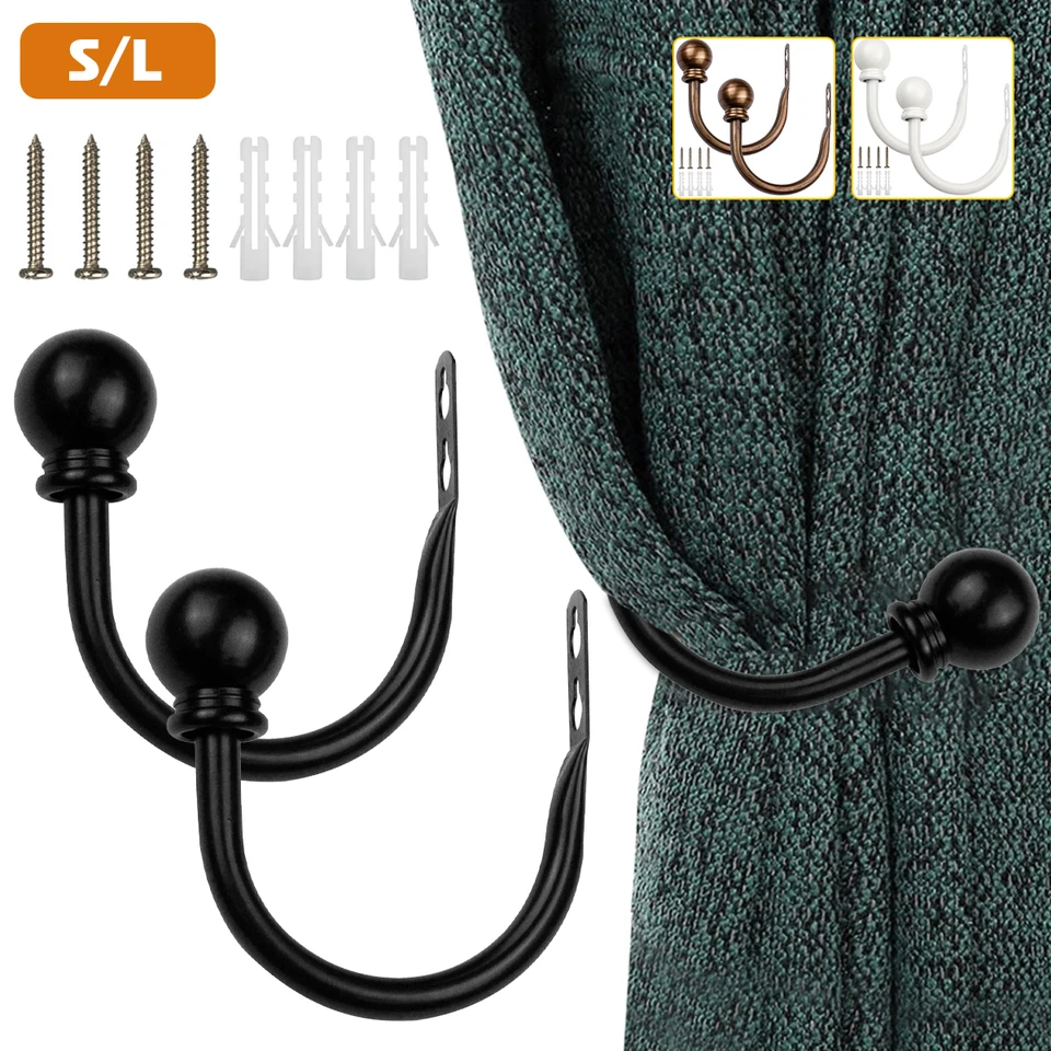 2pcs curtain zadržania kovové kravaty zadné držiaky na záclony pre stenu dekoratívne zdržanie záclonu Udržiavate držiak na záclonové háčiky