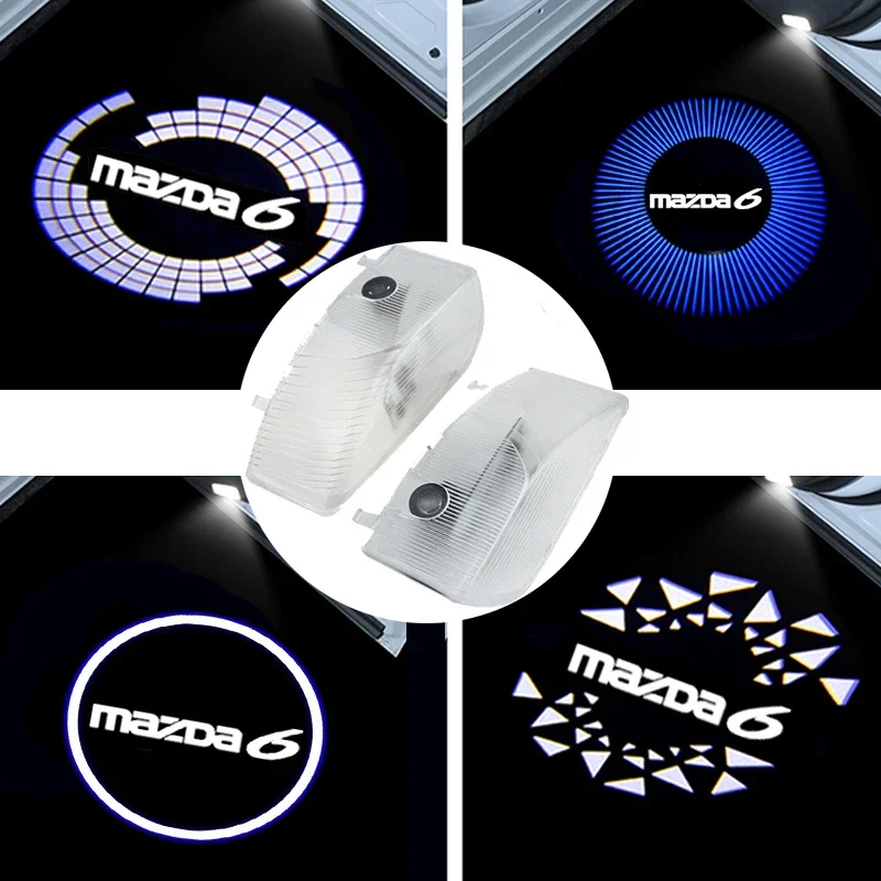 2pcs Decor Lamp Decor for Mazda 6 2004-2015 Dvere automobilu Vitajte LED LED laser LASER Duch s láskavým dovolením tieňového svetla Doplnky