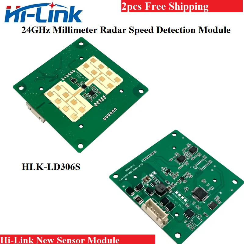 2pcs Doprava zdarma 24 GHz MILLIMETER RADAR DETECTION Modul LD306S 1 km/h Detekcia 150M Vzdialenosť RS232/485 Seial Port