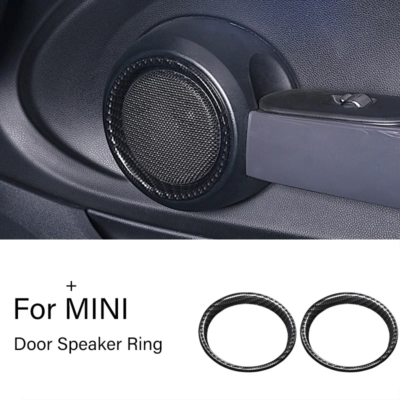 2pcs Dvere Reproduktor Kruhový kryt obloženie nálepky dekorácie Interiérové ​​vozidlá pre mini cooper F55 5 dverí F56 3 dvere F57 Cabrio