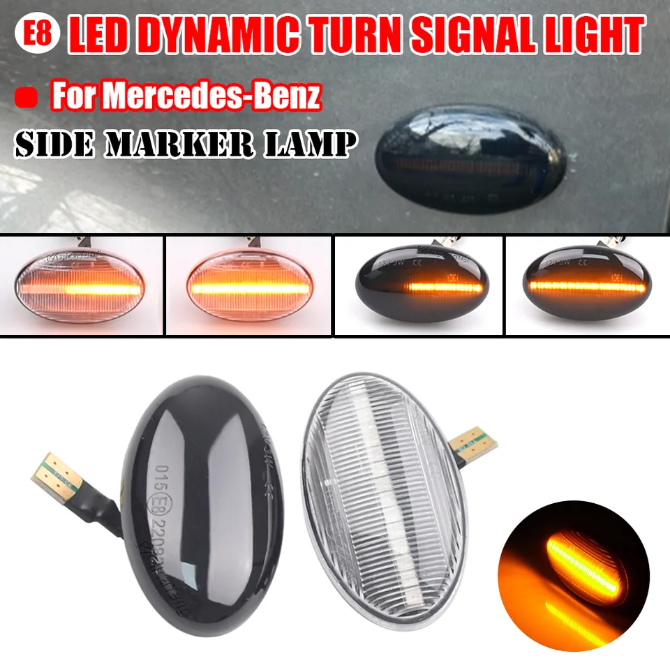 2pcs Dynamic LED Marker Marker Lights Otočenie signálnych svetiel pre Mercedes Benz Smart W450 W452 triedy A W168 Vito W639 W447