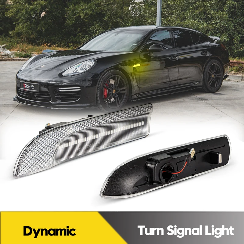 2pcs Dynamic LED Marker Marker Lights pre Porsche Panamera 970 G1 2009-2016 Indikátor blinkeru OEM OEM#97063103402