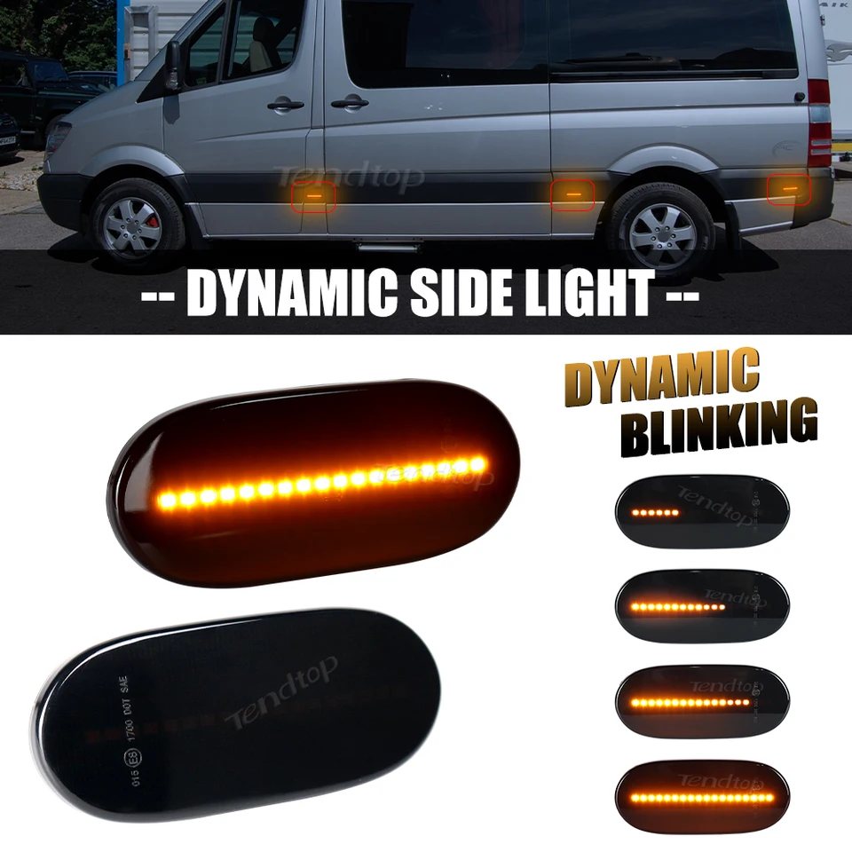2pcs Dynamická bočná markerová markerová indikátorová žiarovka pre Mercedes-Benz Sprinter W906 2006-2018 Crafter 2006-2016