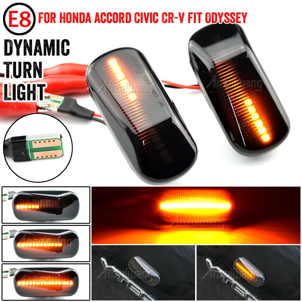 2pcs dynamická LED bočná markerová markerová svetlo zákruta blinkerová lampa pre mestský jazz fit HRV Stream S2000 AP1 AP2 Integra DC5 Civic Accord