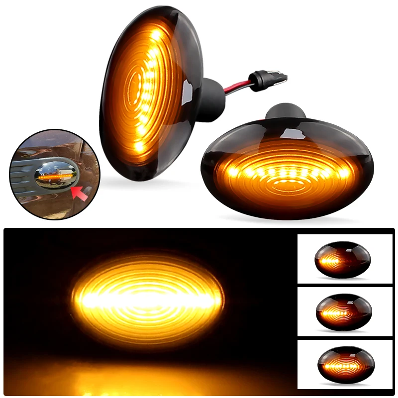 2pcs dynamické dynamické tečúce LED bočné markerové svetlo signál Žiadna chyba pre BMW Mini Cooper R56 R57 R58 R59 CL-R56-LSM-SM
