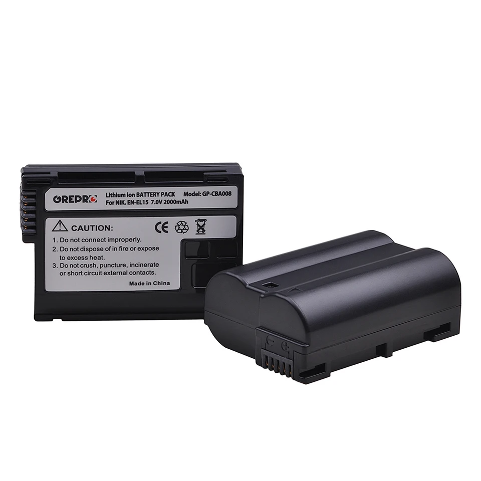 2PCS EN-EL15 EN-EL15A ENEL15 BATTERICKÁ BATÉRA PRE Nikon EN EL15 EL15A, D600 D610 D600E D800 D800E D810 D7000 D7100 D750 V1