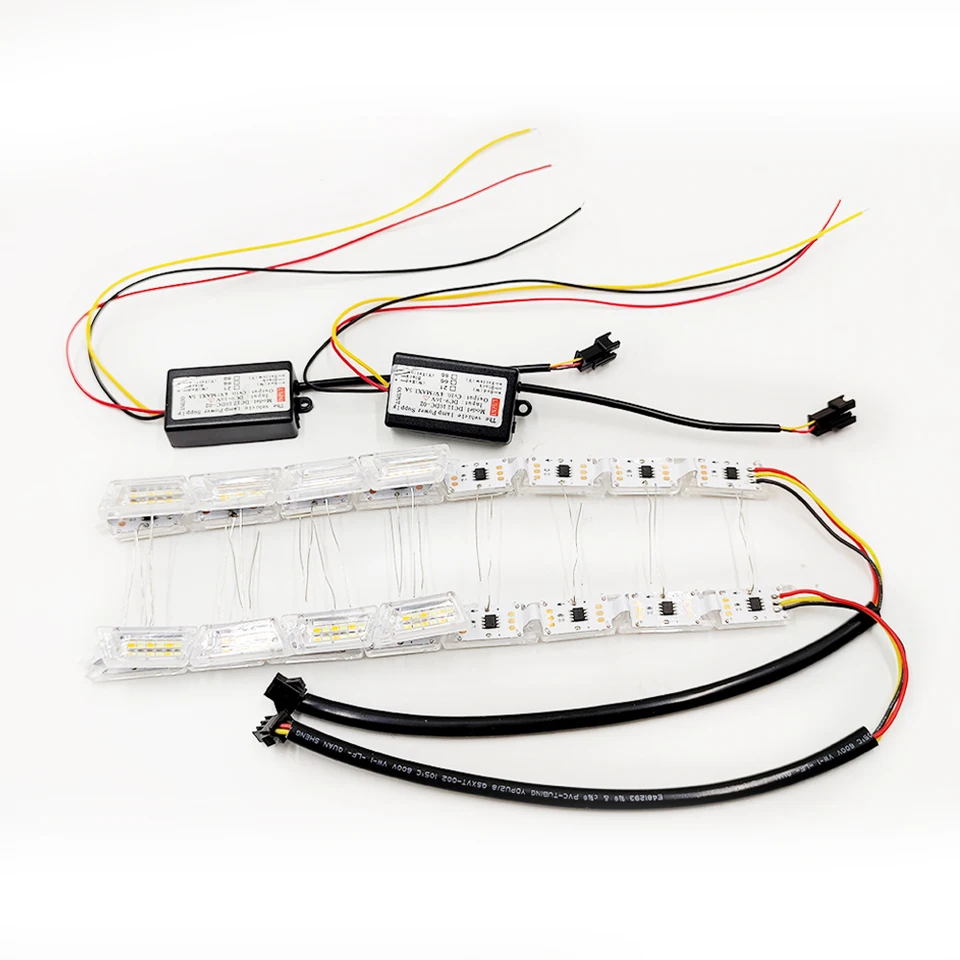 2pcs Flexibilný LED pásik DRL DENNE RUNG RAD SLEDNOSTNÉ VOZODNOSTI SEKVODÍVNE SVETLIVÉ SVETLIVOM ROZPONU ROTNÝ ROTNÝ SIGNAL SIGNAL