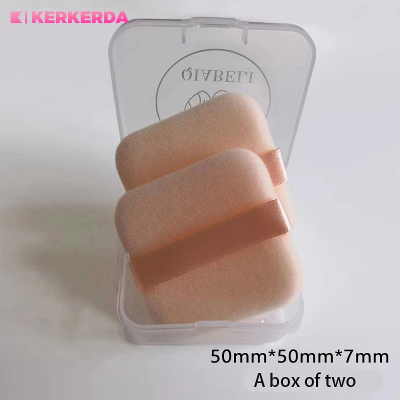 2pcs flocking štvorcový prášok Puff Ultra-tenká tvár make-up nástroj na špongiu práškový puf Cosmetics Soft Cotton Washable