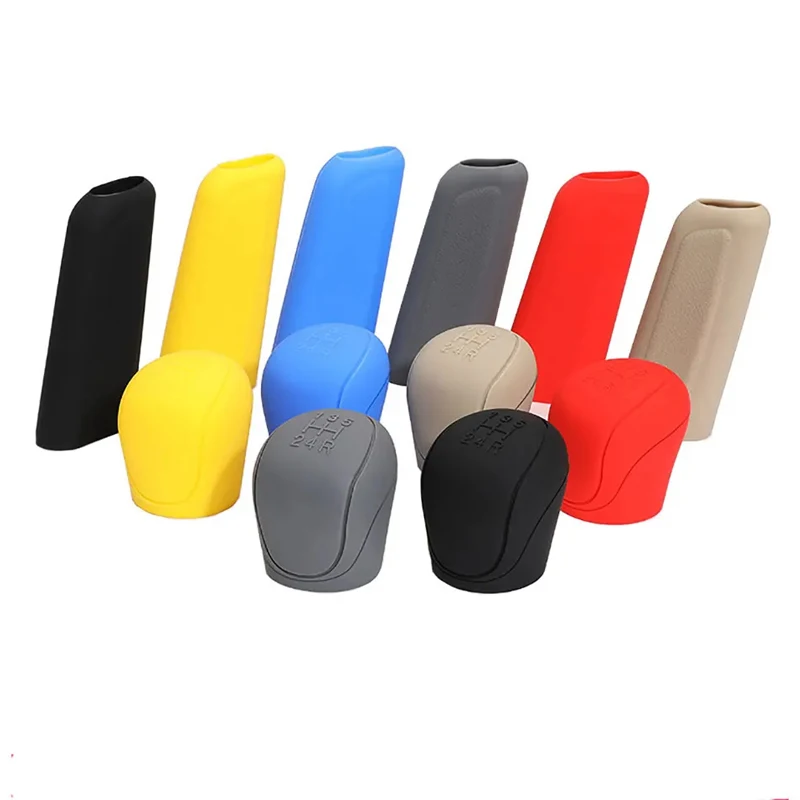 2pcs Ford Silikone Cover Cover Univerzálna rukoväť hlavy prevodovky Kryt ručného krytu prevodového krytu kryt ručnej brzdy