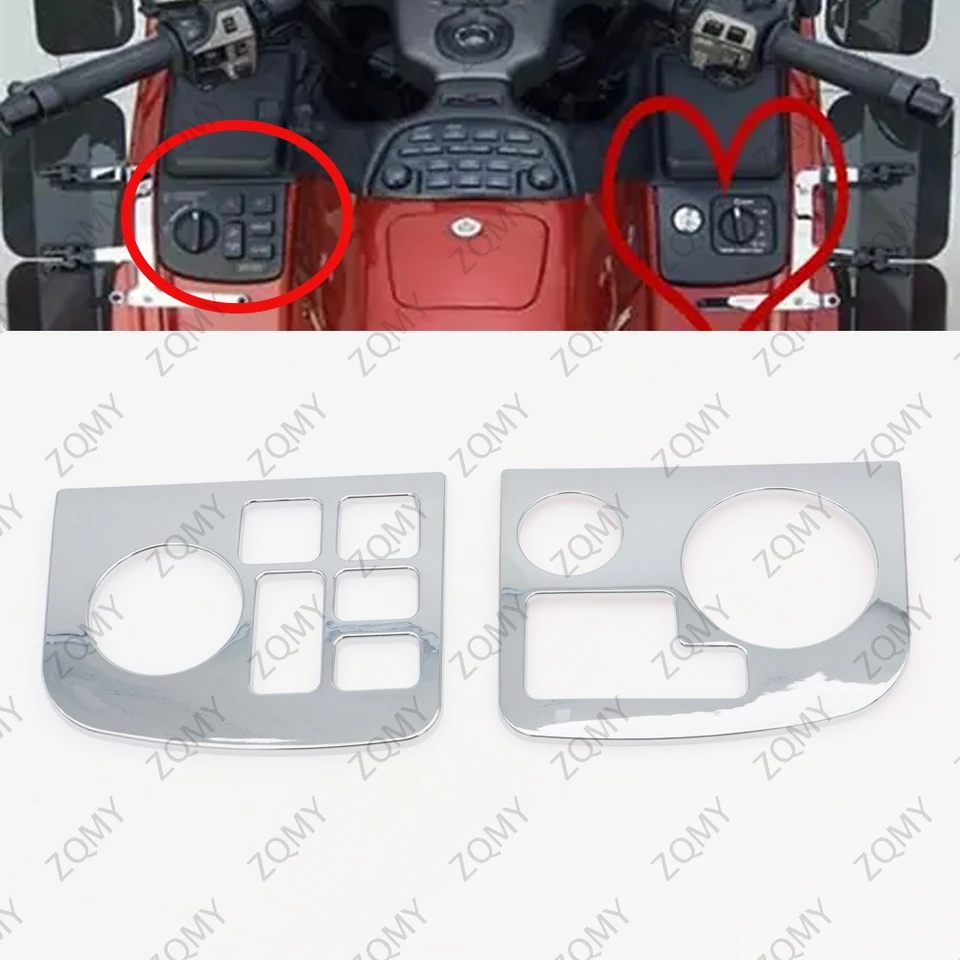 2pcs Glod Wing GL1800 Motocykel Chrome ABS Control Cover Cover Accent Cover Orez