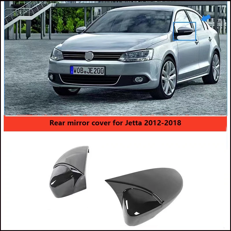 2pcs Gloss Black Car Autom Zadné zrkadlo Cover Caps Trim Shell Rám pre VW Jetta Mk6 Jetta 6. 2012 2013 2014 2015 2017 2017 2018