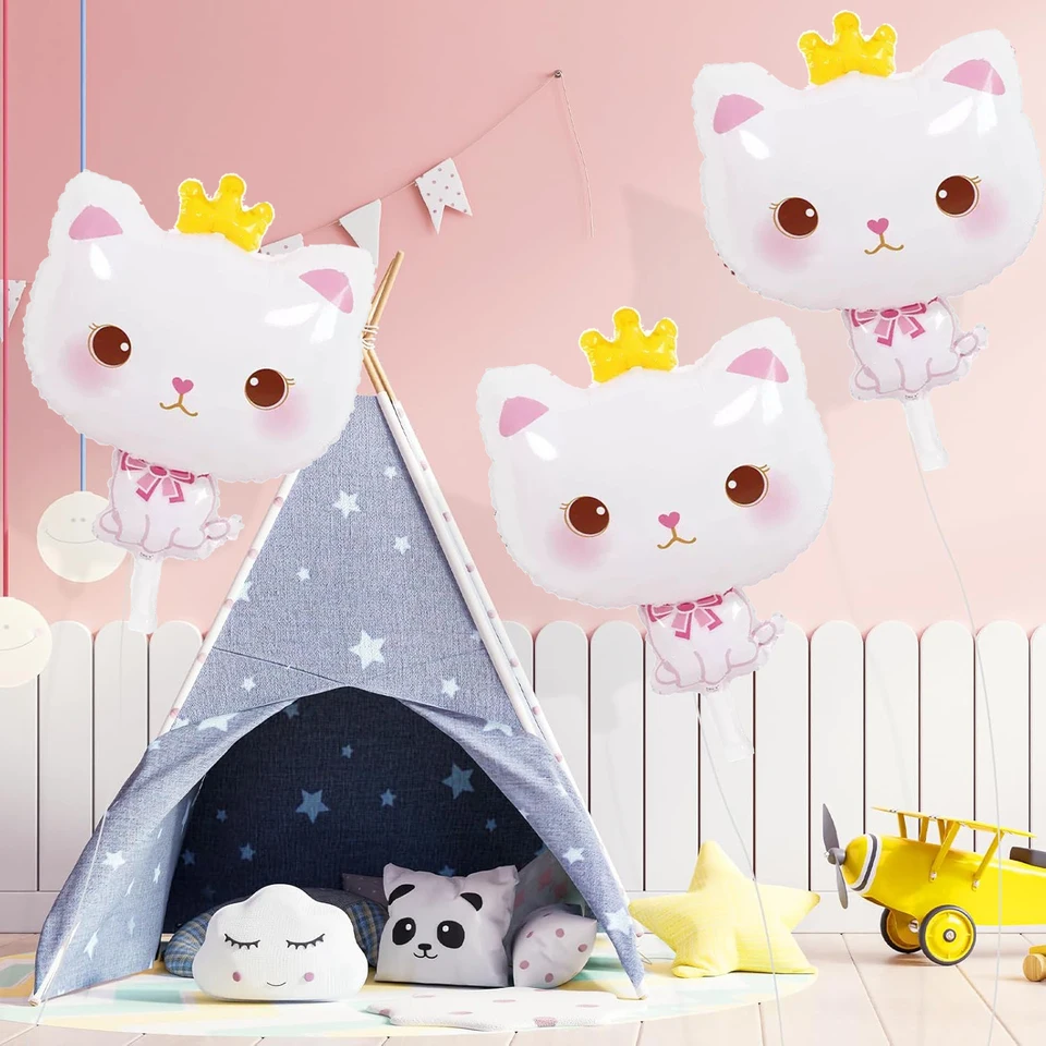 2pcs Golden Crown Angel Kitten Hliníkový film Balón mačiatko Komunit