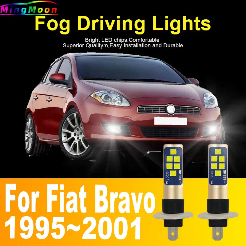 2pcs H1 LED svetlo Canbus žiarovka Svetlomet High -Power Auto Fog Diode Moto Running Running Lamp 12V 55W pre Fiat Bravo 1995 ~ 2001