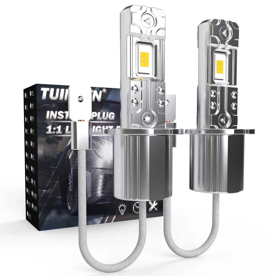2pcs H3 LED hmlové žiarovky žiarovka CSP CSP Svetlá vozne jazdiace biele auto 12V Automatické vozidlo Externé svetlá liečivé svetlá 80W super LED dióda