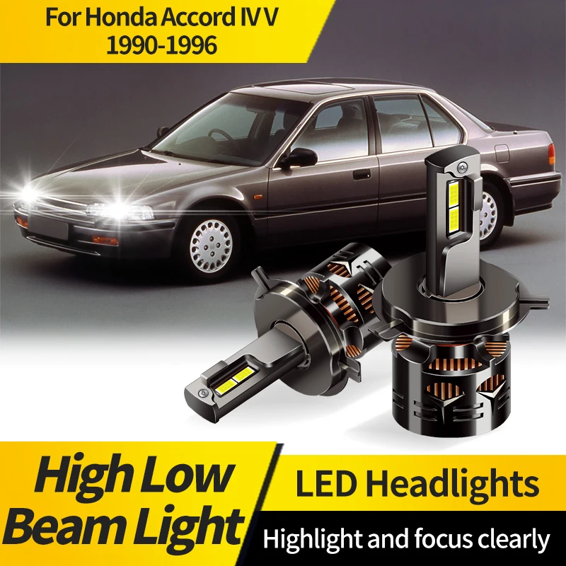 2PCS H4 LED svetlometový žiarovka HB2 pre Honda Accord IV V 1990 1991 1992 1993-1996 H4 H4 HID/LOW LUEM Front Light 6000K White White