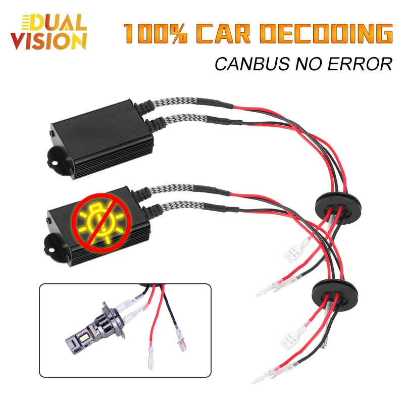 2PCS H7 LED dekodér Dekodér ľahký Canbus Chyba bezplatne Mini EMC externý vodič pre VW BMW Audi SkoDa Jeep Renault Mercedes Dodge Golf
