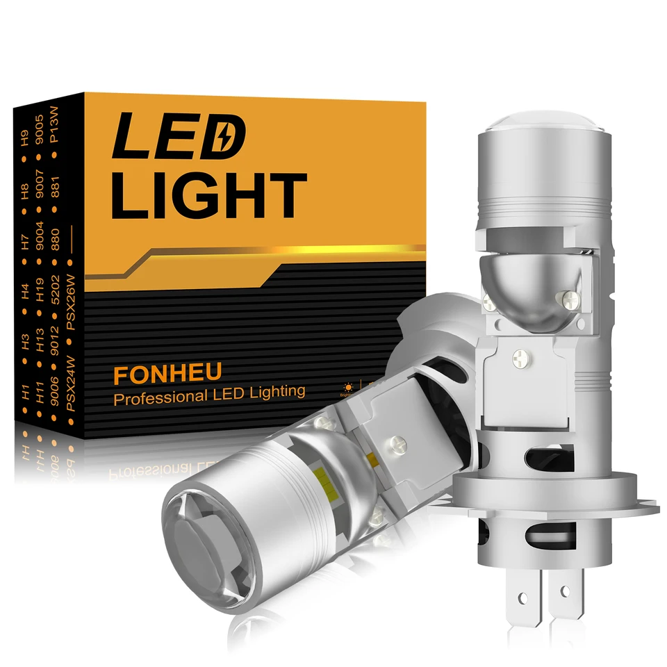 2pcs H7 LED s objektívom s objektívom Canbus žiadna chyba LED H7 žiarovky žiarovky žiarovka 12V 24V 20000lm